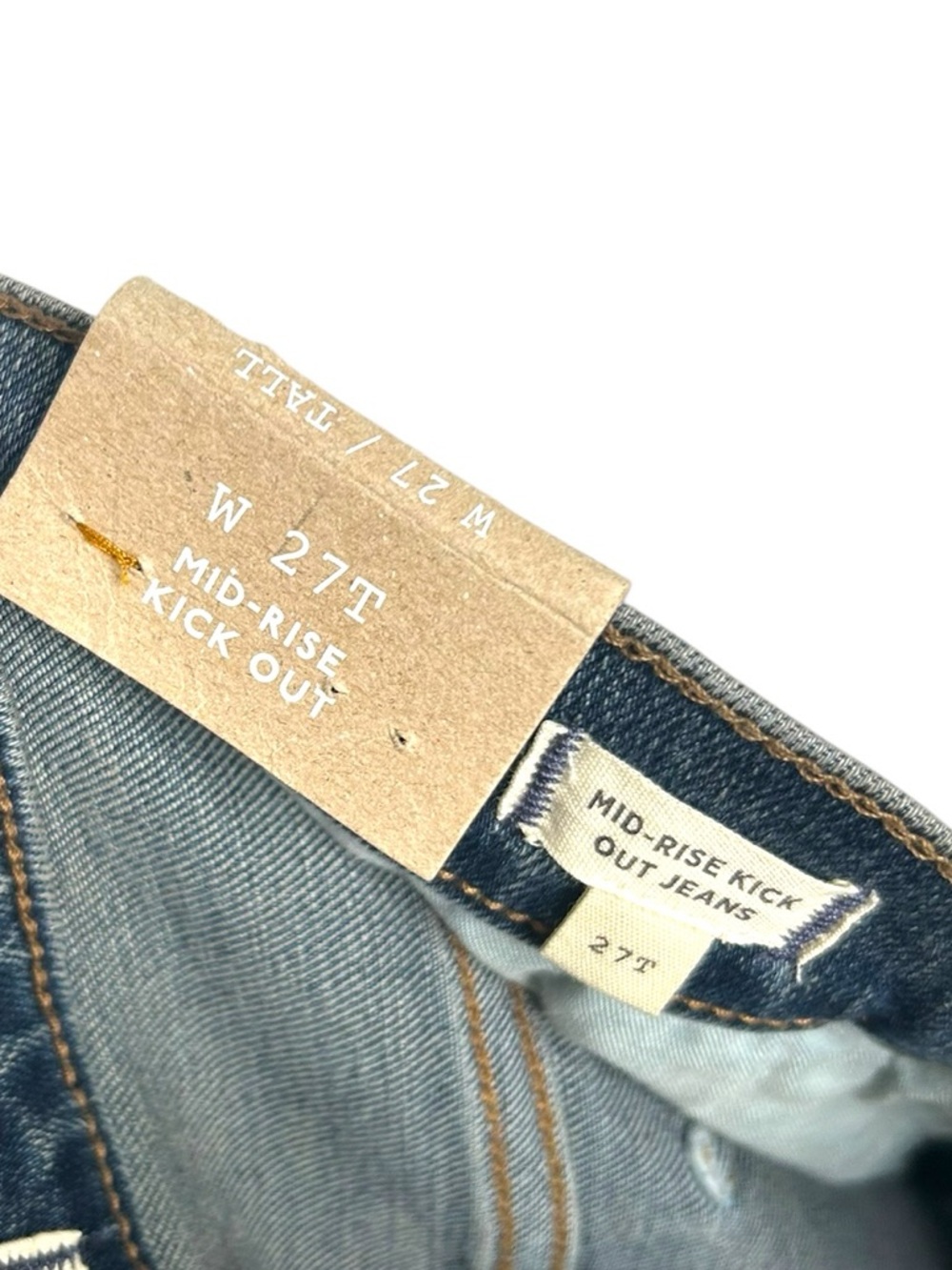 Madewell Tall Mid-Rise Kick Out Crop Stretch Jeans in Size 27 - Picture 6 of 8